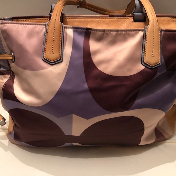 COACH PURSE NO. J1126-18870 MEDIUM With Signature Logo Multicolor EUC - Picture 8 of 9